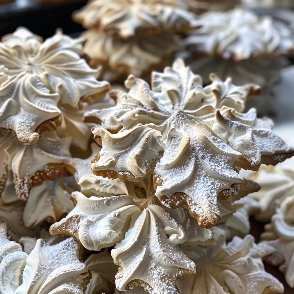 Snowflake Meringue Cookies for Christmas