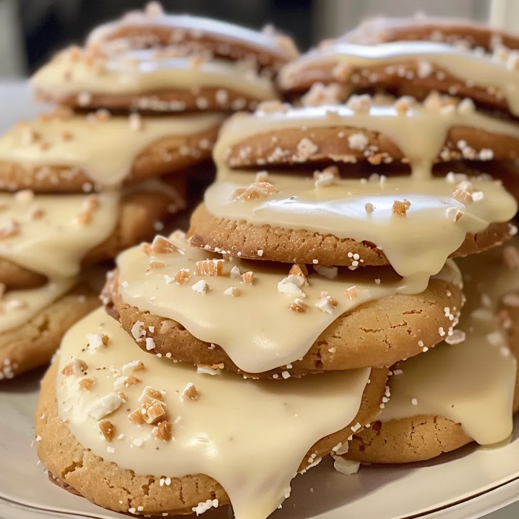 White Chocolate Dipped Chewy Maple Cookies for Christmas