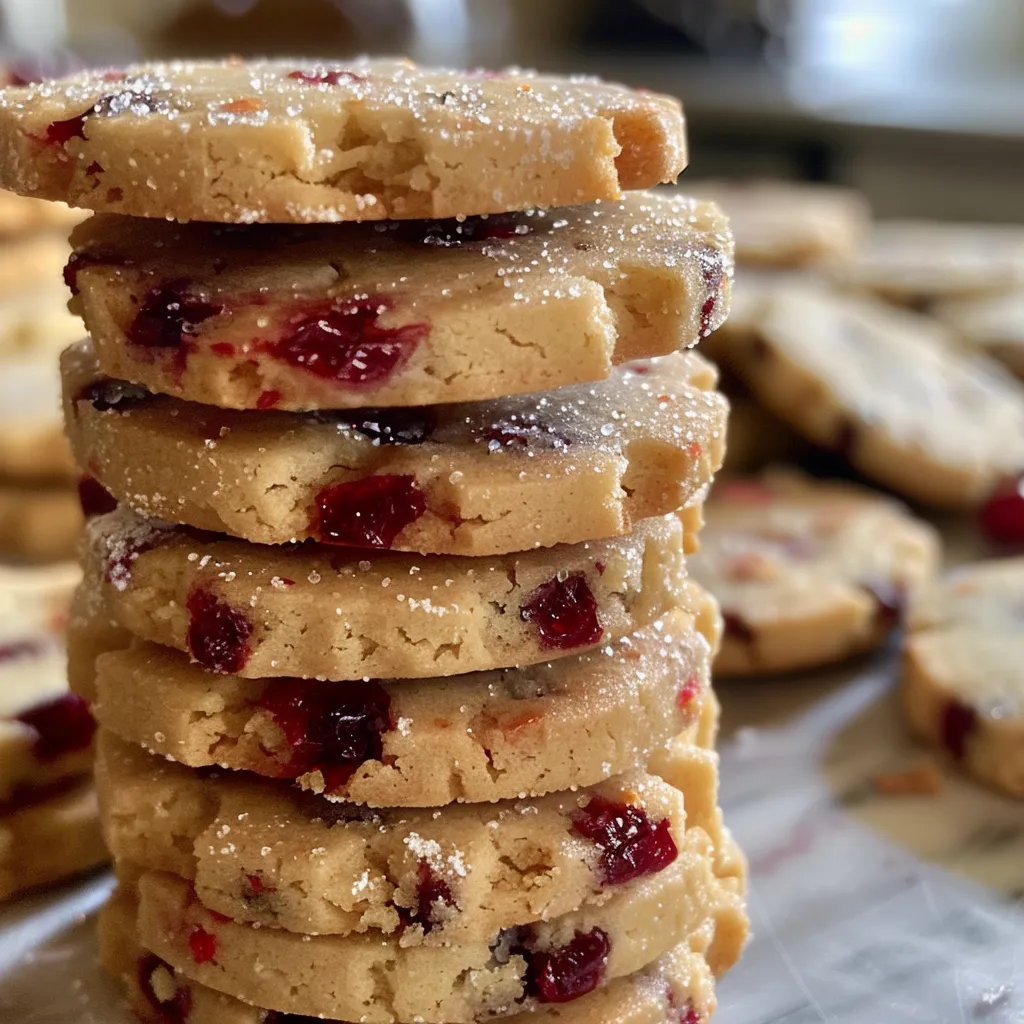Cranberry Orange Shortbread Cookies