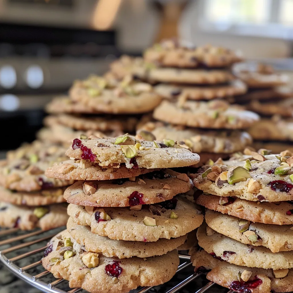 Cranberry Pistachio Shortbread Cookies