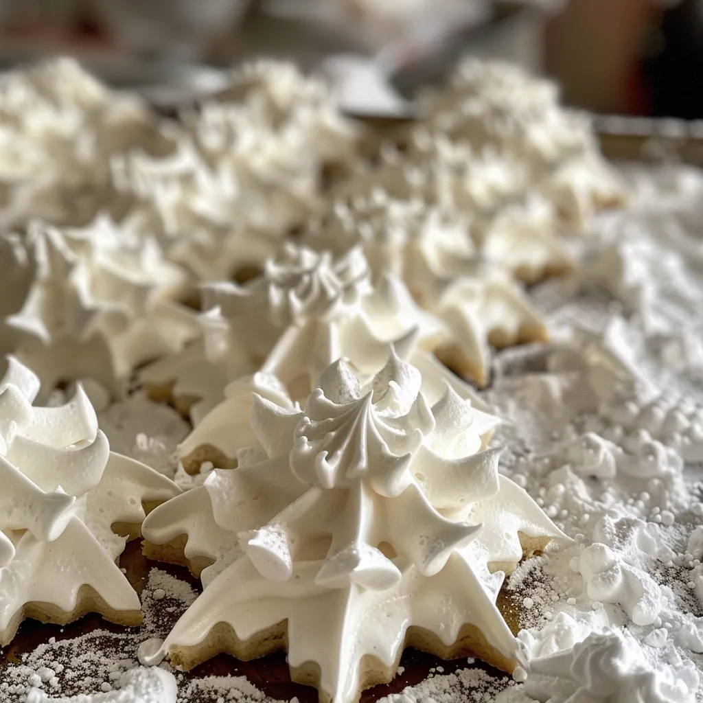 Snowflake Meringue Cookies for Christmas