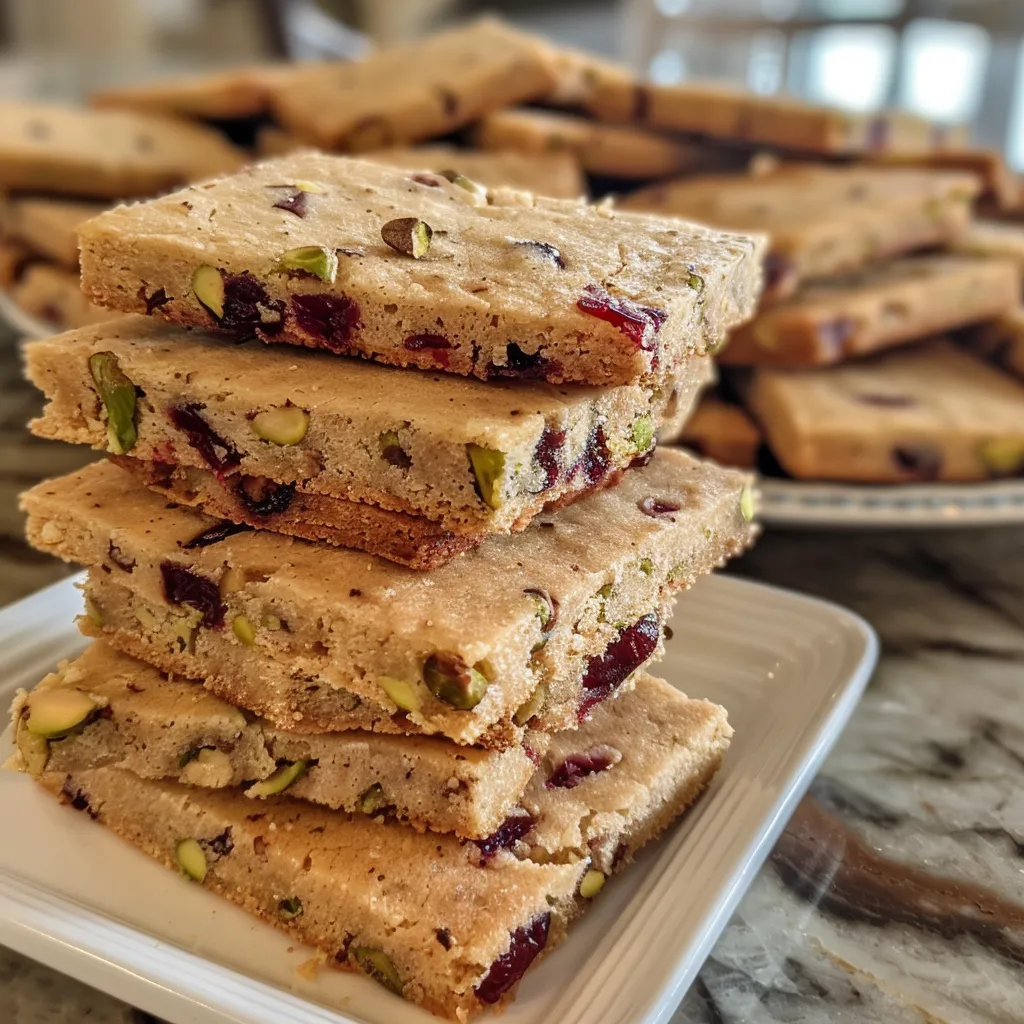 Cranberry Pistachio Shortbread Cookies
