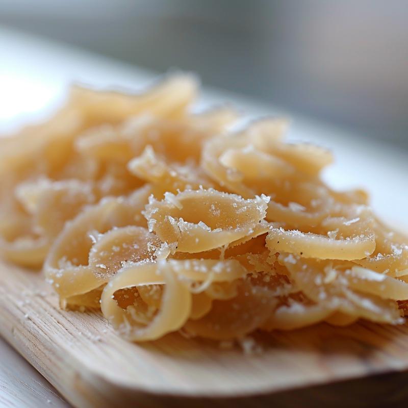 Extreme close-up of a delicious portion of cl40pqysxfi on a wooden board.