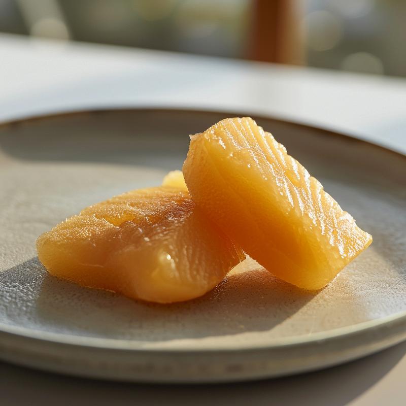 Close-up of a hyper-detailed, delicious cookie on a light grey ceramic plate.