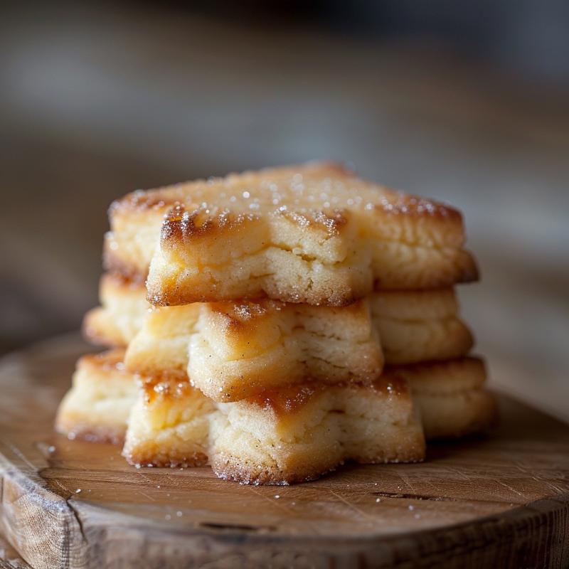 Close-up of three tree cookies arranged on a light wood board.