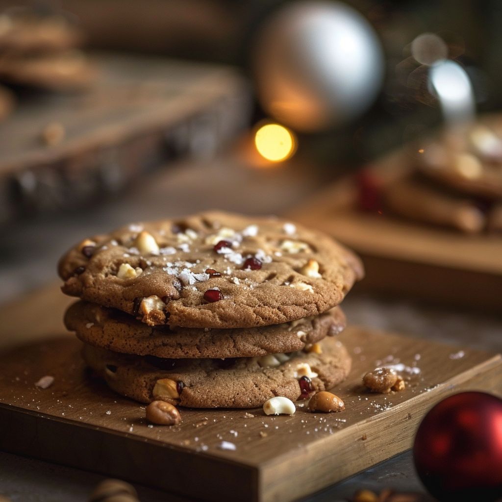 A beautifully arranged plate of various Christmas cookies, featuring snowflakes, gingerbread men, and colorful decorations.