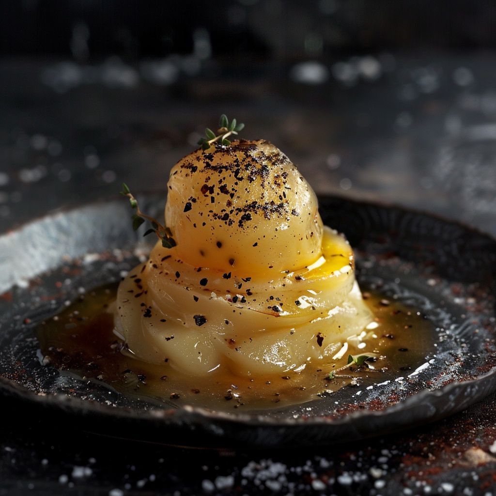 Close-up of a beautifully plated Dduagruyl6r dish, showcasing vibrant colors and textures.
