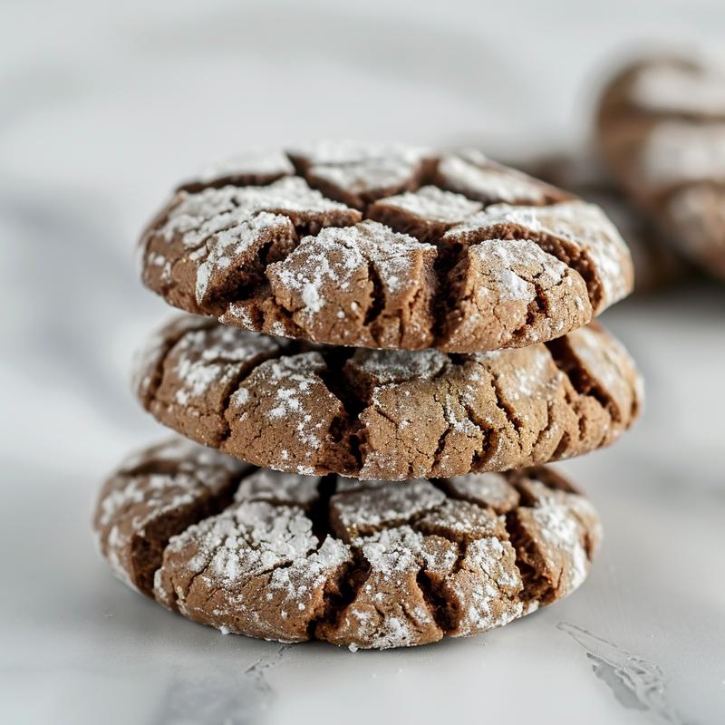 A stack of three candy cane crumbl cookies on a white marble surface.