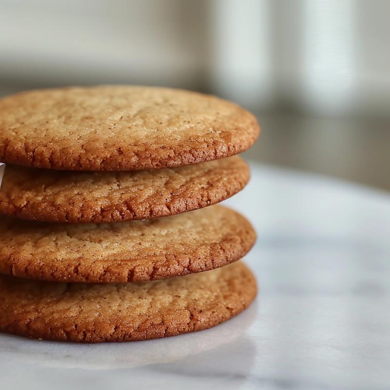 A close-up of three stacked cookie packaging on a white marble surface under natural light.