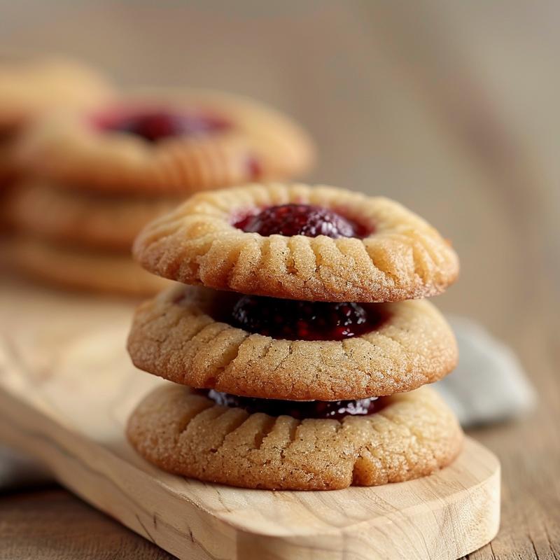 A stack of three decorated sugar cookies with royal icing on a light wood board.