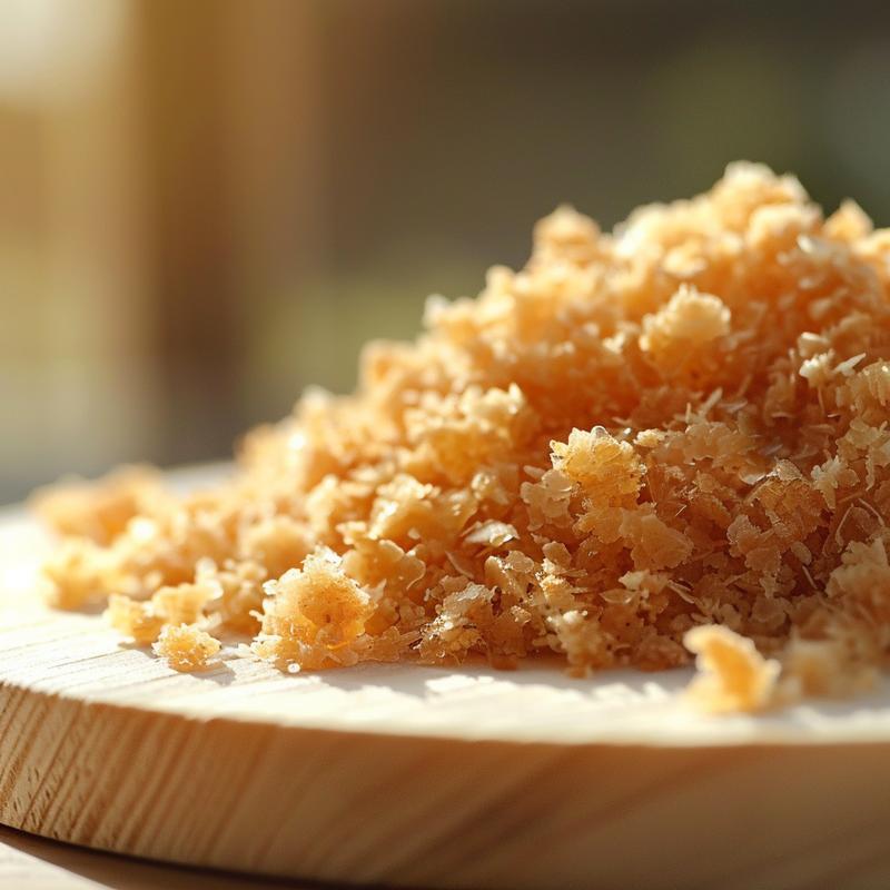 Close-up of a beautifully plated portion of dgop2bksynp on a wooden board.